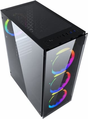 PC-deksel Fornax 1500RGB Sort, Gembird