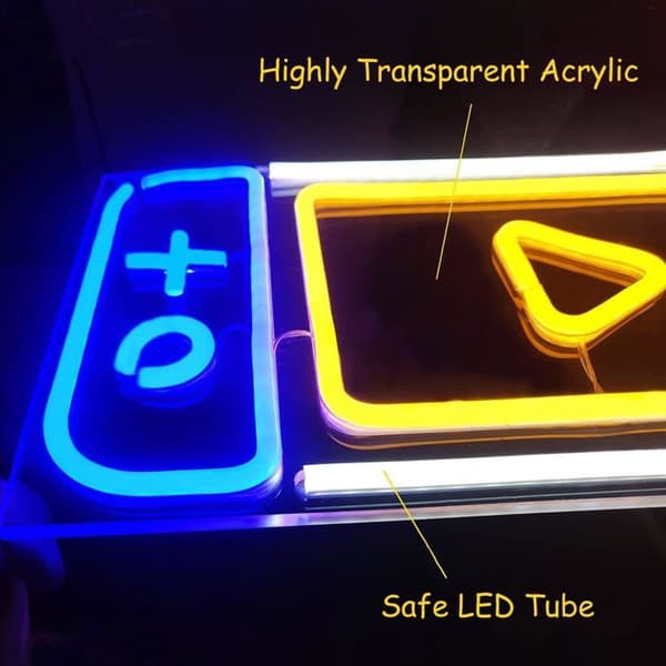 Gamepad-formade LED-neonskyltar - Neonvägglampa Neon Gaming för spelarens sovrum, tonårsrum, dekoration (Gamepad)