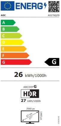 Näyttö Agon Pro AG276QZD 26,5" OLED 16:9, AOC