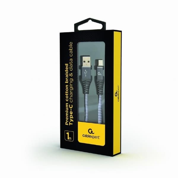Cable usb-c 1m spacegrey/white/cc-usb2b-amcm-1m-wb2, Gembird