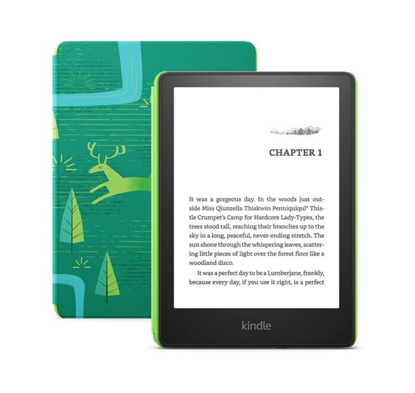 Amazon Kindle Paperwhite Kids 16GB 11th Gen, emerald forest Sort, Grøn
