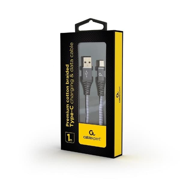 Cable usb-c 1m silver/white/cc-usb2b-amcm-1m-bw2, Gembird