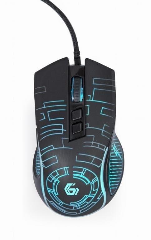 Mus usb optiskt spel/svart musg-rgb-01, Gembird Svart