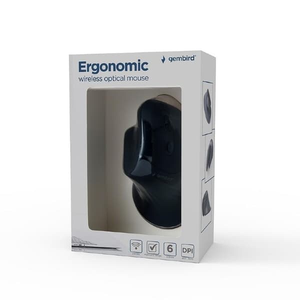 Mus usb optisk wrl svart/ergonomisk musw-ergo-03, Gembird