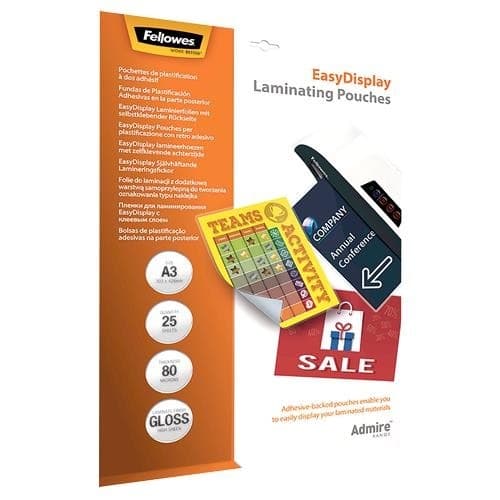 Lamineringspåse lim/a3 80 25st 5601803, Fellowes