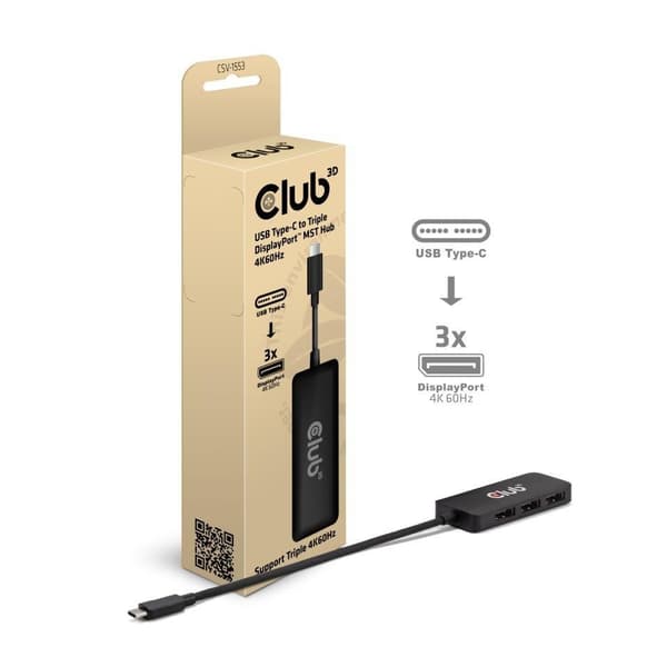 I/o-hub usb-c 3port dp/csv-1553, Club3d