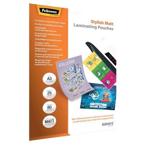 Laminointipussi tyylikäs matta/a3 80 25kpl 5602201, Fellowes