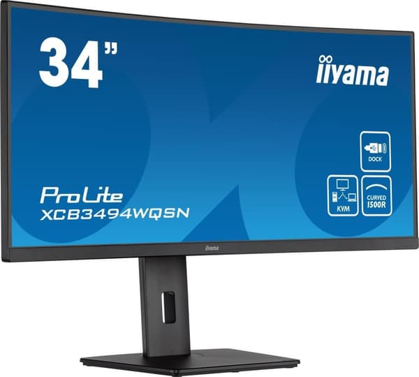 LCD Monitor IIYAMA XCB3494WQSN-B5 (34", Curved/21 : 9, Panel VA, 3440x1440, 21:9, Matte, 0.4 ms, Speakers, Swivel)