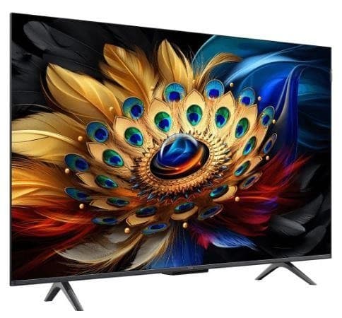 TV Set TCL 43" (4K/Smart, QLED, 3840x2160, Wireless LAN, Bluetooth, Google TV, Black, 43C655)