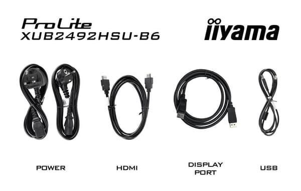 LCD Monitor IIYAMA XUB2492HSU-B6 (24", Panel IPS, 1920x1080, 16:9, Matte, 0.4 ms, Speakers, Swivel, Pivot, Height adjustable)