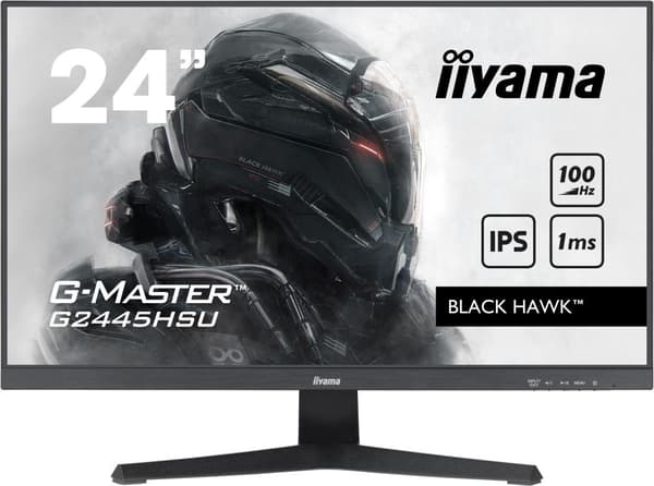 LCD Monitor IIYAMA G2445HSU-B1 (24", Panel IPS, 1920x1080, 16:9, 100Hz, Matte, 1 ms, Speakers, Tilt, Colour Black, G2445HSU-B1) musta