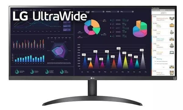 LCD Monitor LG 34WQ500-B (34", Business/21 : 9, Panel IPS, 2560x1080, 21:9, 100hz, Matte, 5 ms, Tilt, Colour Black, 34WQ500-B) Svart