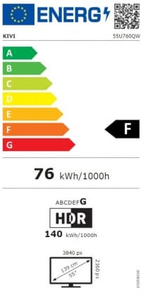 55" Ultra HD TV, 55U760QW, Kivi