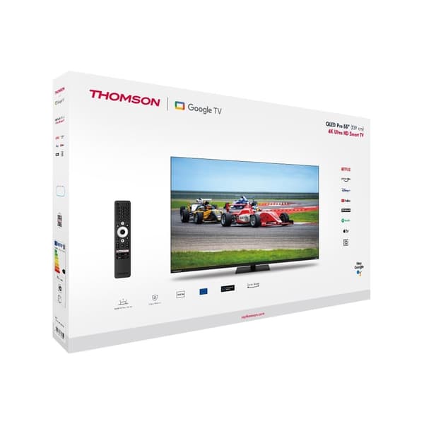 TV set  55" (4k/smart, qled, 3840x2160, wireless lan, bluetooth, google TV, black, 55qg7c14), Thomson