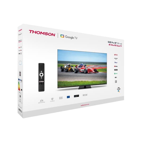 TV 50" (4k/smart, qled, 3840x2160, langaton lähiverkko, bluetooth, google TV, musta, 50qg7c14), Thomson