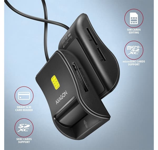 Axagon smart card reader CRE-SM3SD
