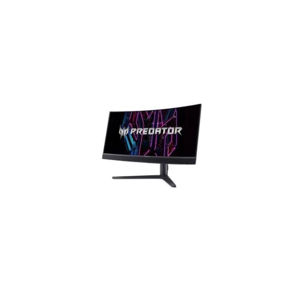LCD-näyttö, Acer, predator x34vbmiiphuzx (34", peli/curved/21 : 9, paneeli oled, 3440x1440, 21:9, 0,1 ms, kaiuttimet, kääntyvä) musta