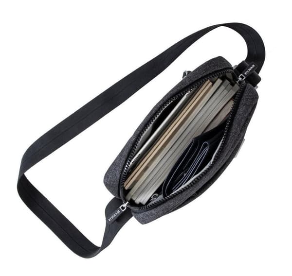 Tablettfodral crossbody 11"/8811 svartmelerad, Rivacase