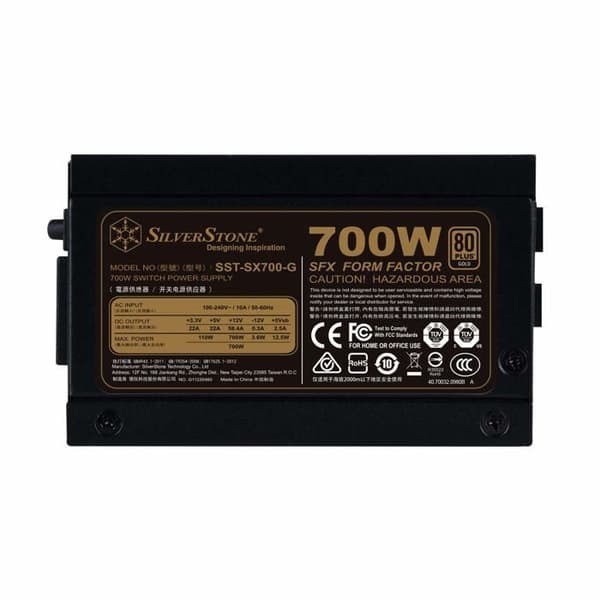 SilverStone Technology SX700-G, 700W, SFX, Strömförsörjning, 80 Plus Gold, helt modulär, - SST-SX700-G V1.1