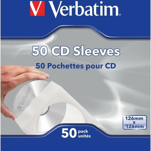 Hårddiskfodral Verbatim Fundas de CD, paq 50