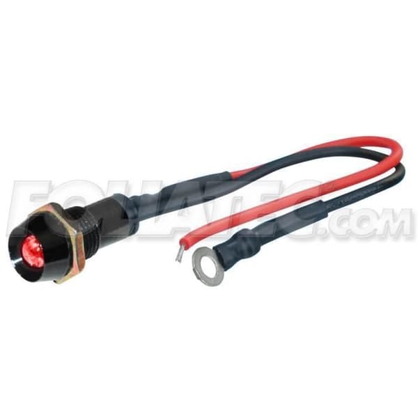 LED KONTROLLLAMPOR SVART RÖTT LJUS 1 STK DIAM. 10 MM