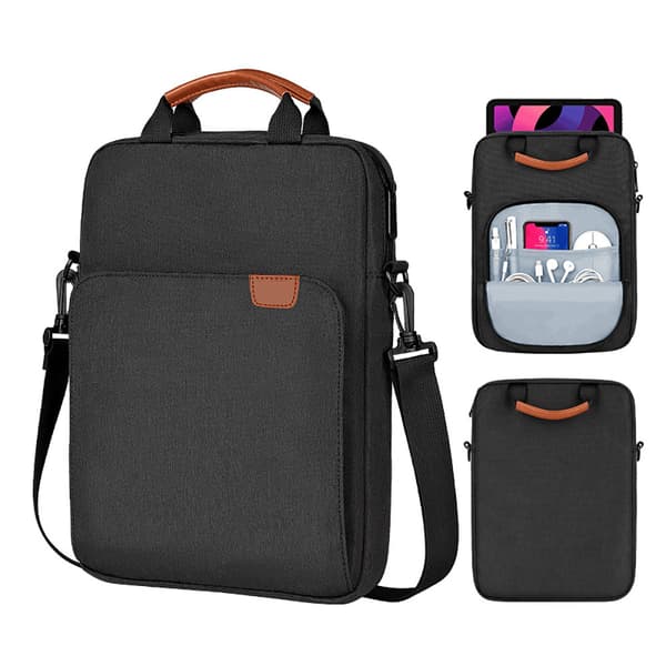 Vannbestandig iPad-etui med justerbar skulderrem 9,7-11" - Svart