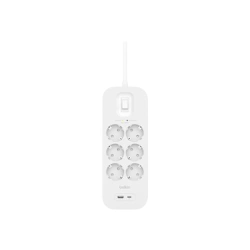 Belkin Connect - överspänningsskydd - med USB-C- och USB-A-portar