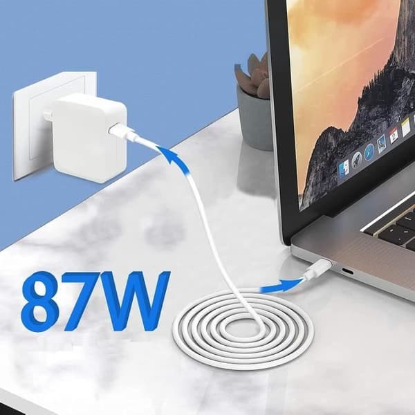Laddare 87W + USB-C till USB-C-kabel för MacBook PRO 15 PRO 13 MacBook AIR 15 AIR 13 Phonillico®