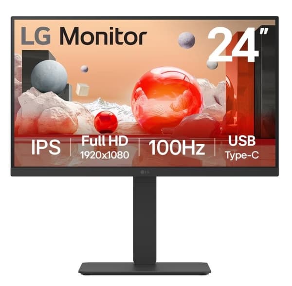 LCD-skärm 23,8" (business, panel ips, 1920x1080, 16:9, 100hz, 5 ms, högtalare, vridbar, pivot, höjdjusterbar, tilt), Lg