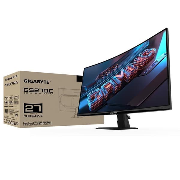 LCD-skärm gs27qc ek (27", gaming/böjd, panel va, 2560x1440, 16:9, 170hz, matt, 1 ms, tilt, färg svart), Gigabyte