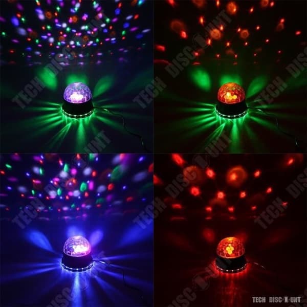TD® Disco-lampa led färgansluten RGB-projektorlampa atmosfär scenfärg förändras roterande scenbelysning bärbar boll