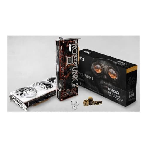 Sapphire Pure Radeon RX 7700 XT 12GB - Frostpunk 2 Edition - grafikkort - Radeon RX 7700 XT - 12 GB Vit