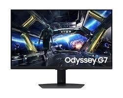 LCD-skærm odyssey g7 (32", gaming, panel ips, 3840x2160, 16:9, 144hz, 1 ms, højttalere, drejelig, pivot), Samsung