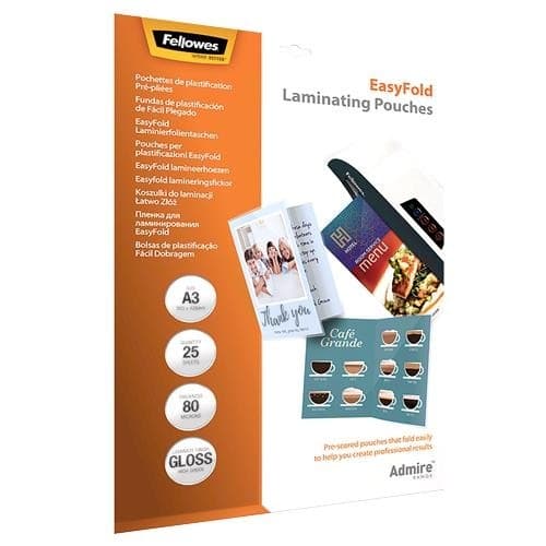 Lamineringspåse easyfold/a3 80 25st 5602001, Fellowes