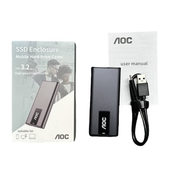AOC M-100 SSD-kabinet - højhastigheds USB 3.2 mobilt harddiskkabinet