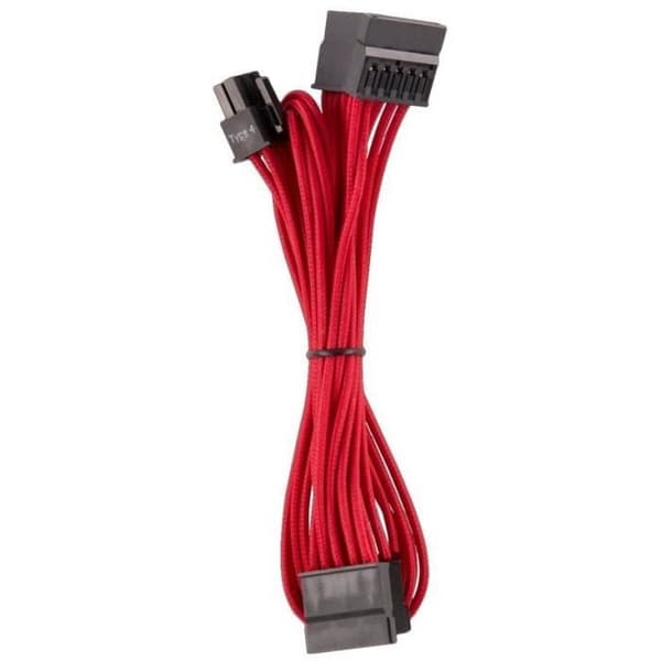 CORSAIR Premium individuellt hylsad strömförsörjningskabelsats Typ 4 Gen 4 – Röd (CP-8920223)
