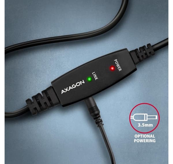 AXAGON, USB Type A - USB Type B, USB-toistinkaapeli, 20 m, ADR-220B