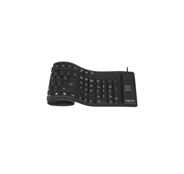 Logilink, Fleksibelt tastatur, Fleksibelt vandtæt tastatur USB + PS/2, ID0019A