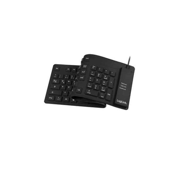 Logilink, Fleksibelt tastatur, Fleksibelt vandtæt tastatur USB + PS/2, ID0019A