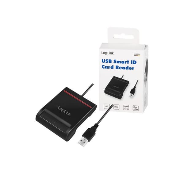 Logilink, kortläsare, USB 2.0 kortläsare, för smart ID, CR0047