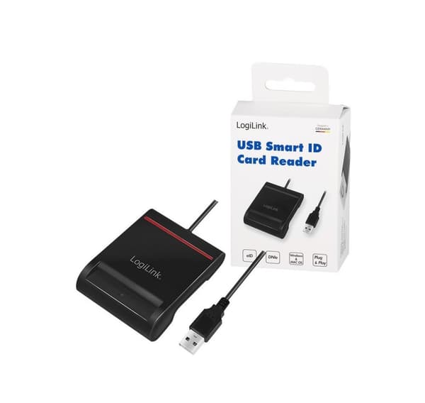 Logilink, kortläsare, USB 2.0 kortläsare, för smart ID, CR0047