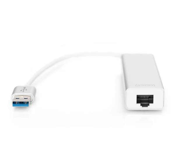Digitus, USB Hub, 3-ports USB Hub och Gigabit LAN-adapter, DA-70250-1