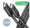 Miniatyrbild 1 av 6: AXAGON, USB-C till USB-C, Data och laddning USB 480Mbps kabel, 2,5 m, BUCM2-CM25AB