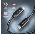 Pikkukuva 2 / 8: AXAGON, USB Type C - USB Type C, Data ja lataus USB4 Gen 3x2 kaapeli, 1 m, BUCM432-CM10AB