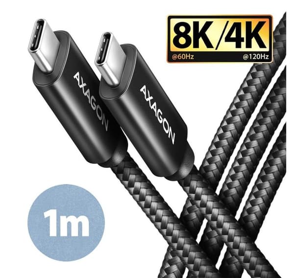 AXAGON, USB Type C - USB Type C, Data ja lataus USB4 Gen 3x2 kaapeli, 1 m, BUCM432-CM10AB