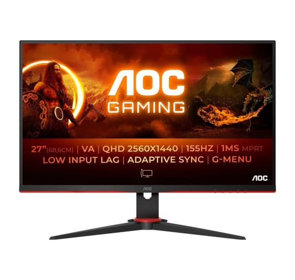 AOC, Monitor, Q27G2E/BK Svart, Röd