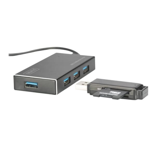 Digitus, USB 3.0 Hub, USB 3.0 Hub, 4-portar Inkl. 5V/2A strömförsörjning, DA-70240-1