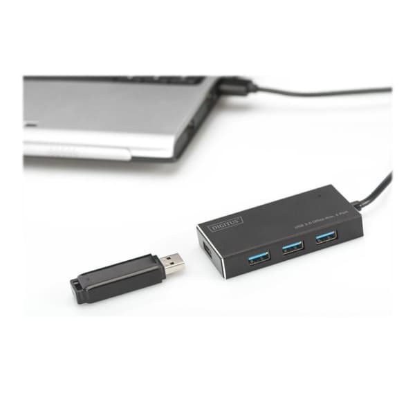 Digitus, USB 3.0 Hub, USB 3.0 Hub, 4-portar Inkl. 5V/2A strömförsörjning, DA-70240-1