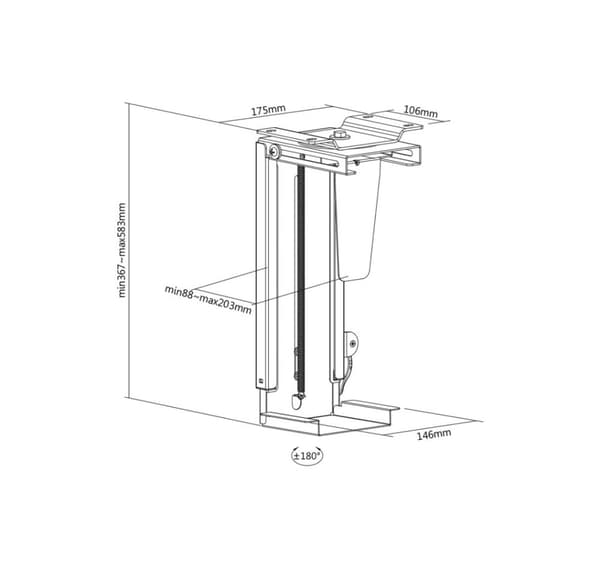 Digitus, DA-90411, PC-pöytäteline
