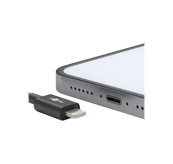 Goobay, rundt kabel, Lightning USB-C lade- og synkroniseringskabel